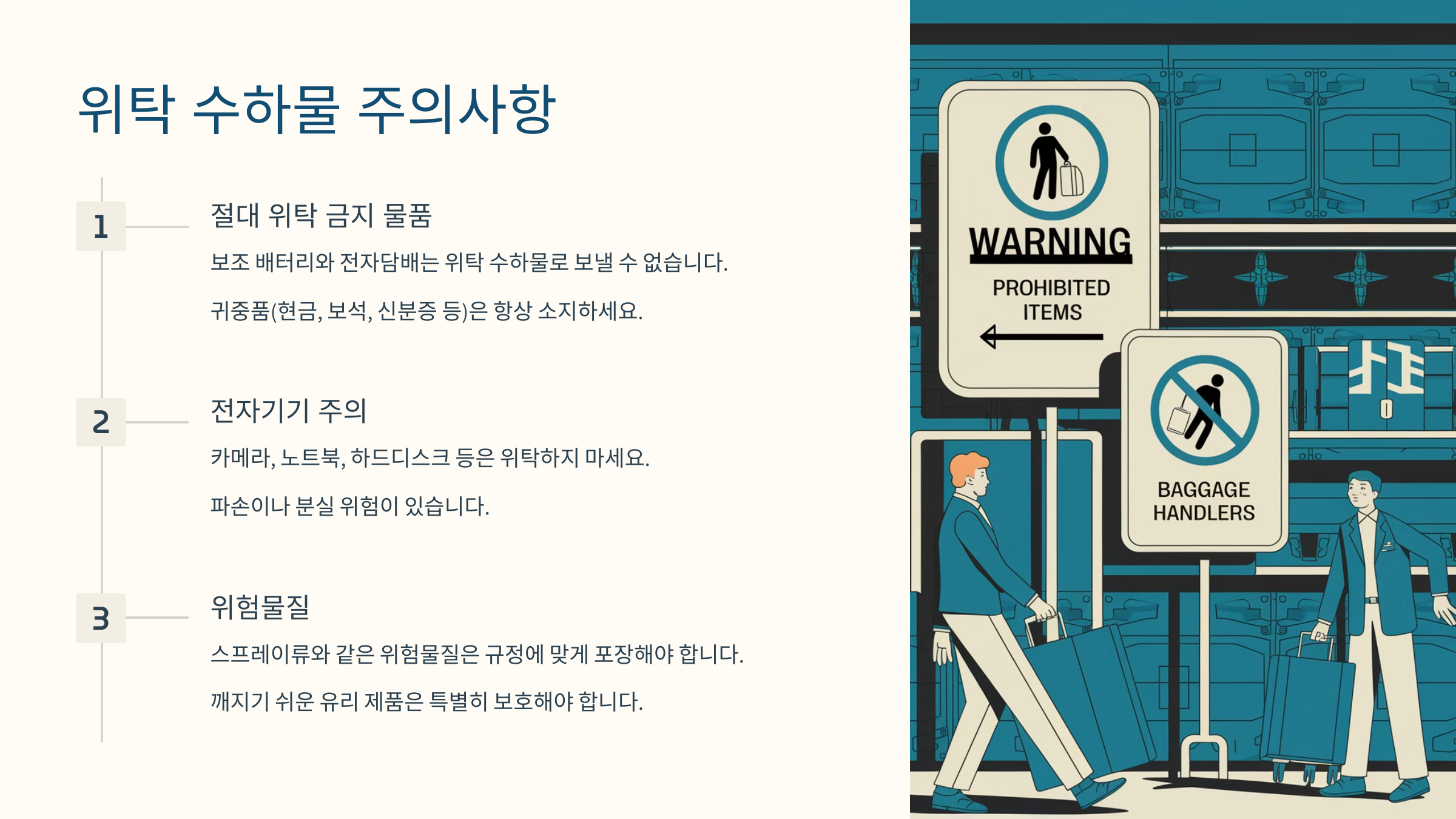 위탁 수하물 주의 사항