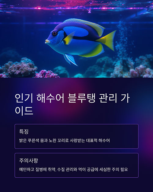 인기 해수어 블루탱 관리 가이드