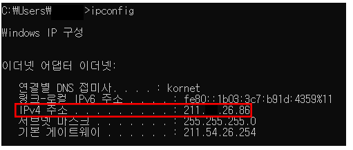 ipconfig