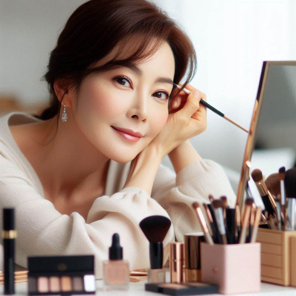 어려 보이는 메이크업 하는 40대 여성