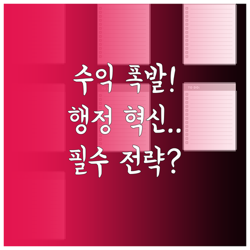 병원 수익성 개선을 위한 행정 시스템..