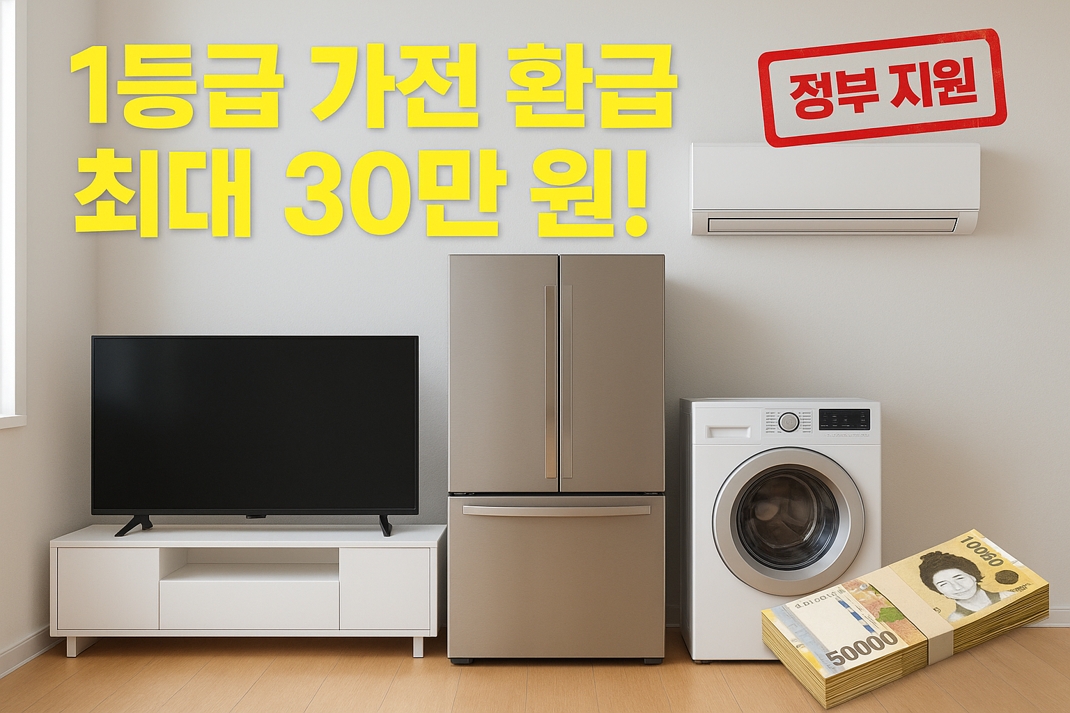 1등급 가전 환급 신청 기간 대상 30만원 환급