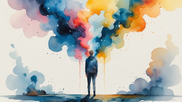 NFP의 중독은 깊이 있는 감정과 이상이 현실과 부딪힐 때 생겨나는 반응입니다. 그들의 반복적인 위안은 결코 나약함이 아닌, 감정의 생존 방식입니다에 관한 그림