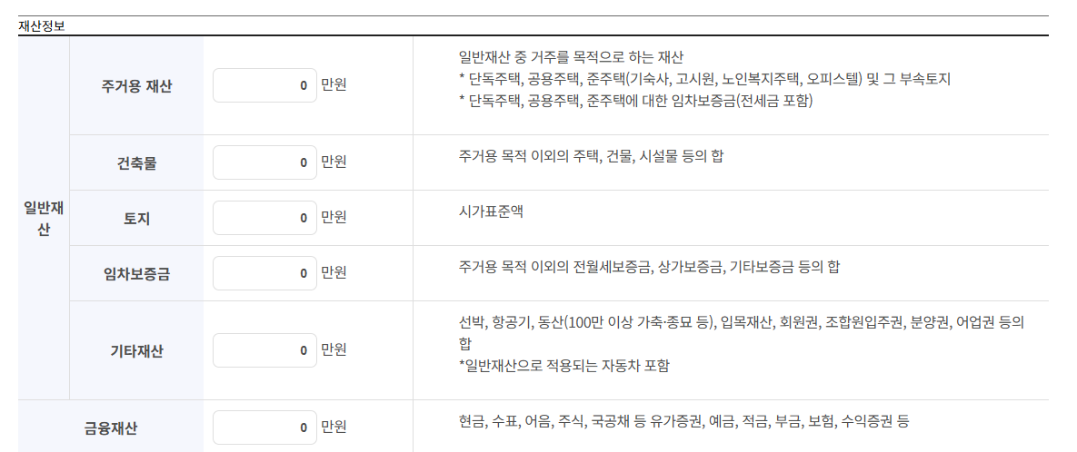 국민기초생활보장 급여 모의계산