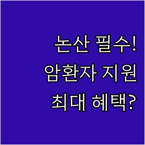 2025 논산시 암환자 의료비 지원 ..