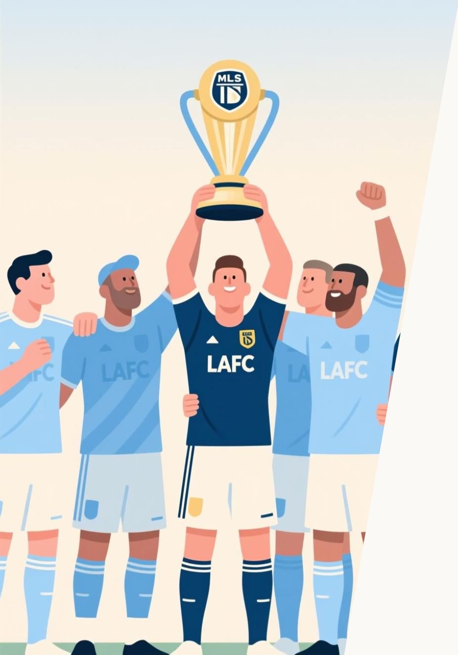 LAFC 우승컵 들어올리는 모습 만화체