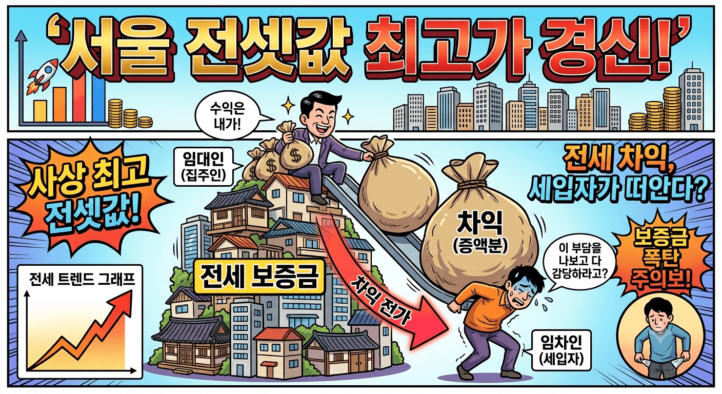 서울 전셋값 신기록 & '전세 차익 전가'