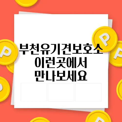 부천유기견보호소 이런곳에서 만나보세요