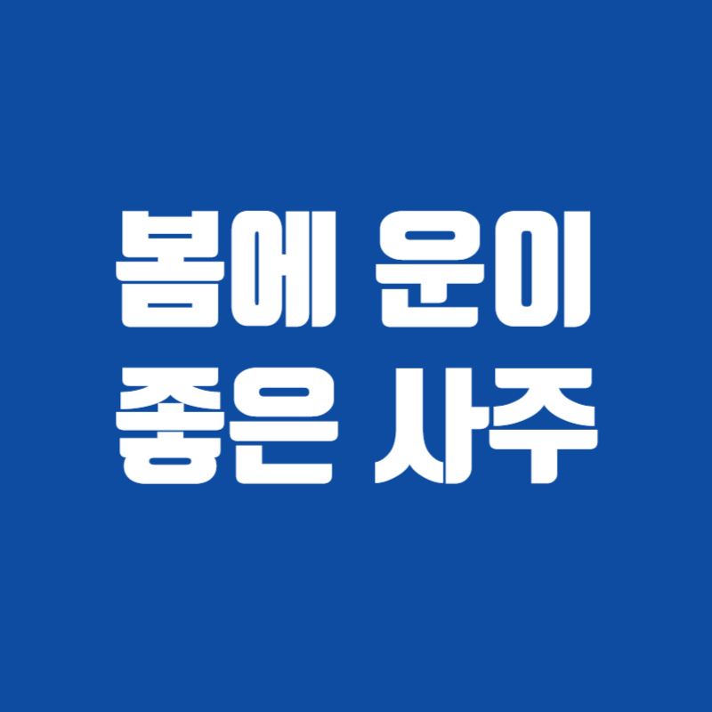 봄에 운이 좋은 사주