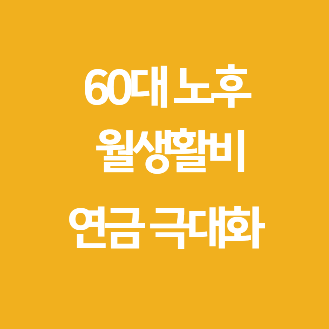 60대 노후 월생활비 (연금 소득 극대화)