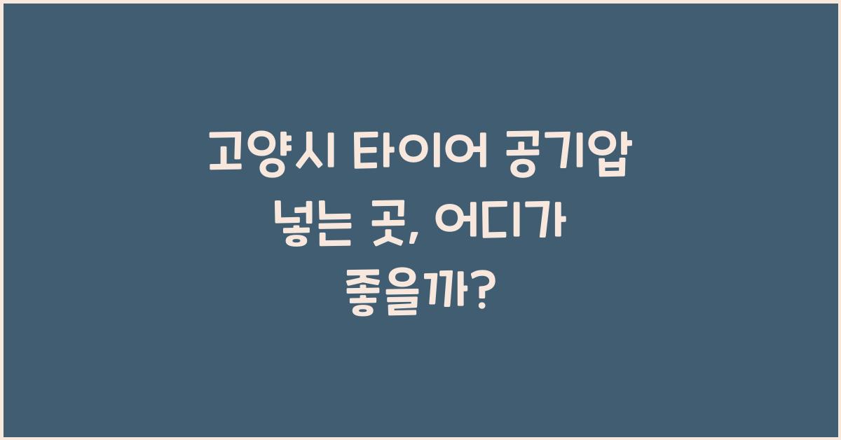 고양시 타이어 공기압 넣는 곳