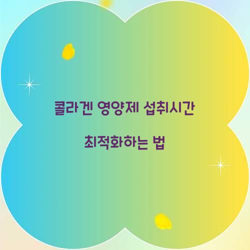 콜라겐 영양제 섭취시간
