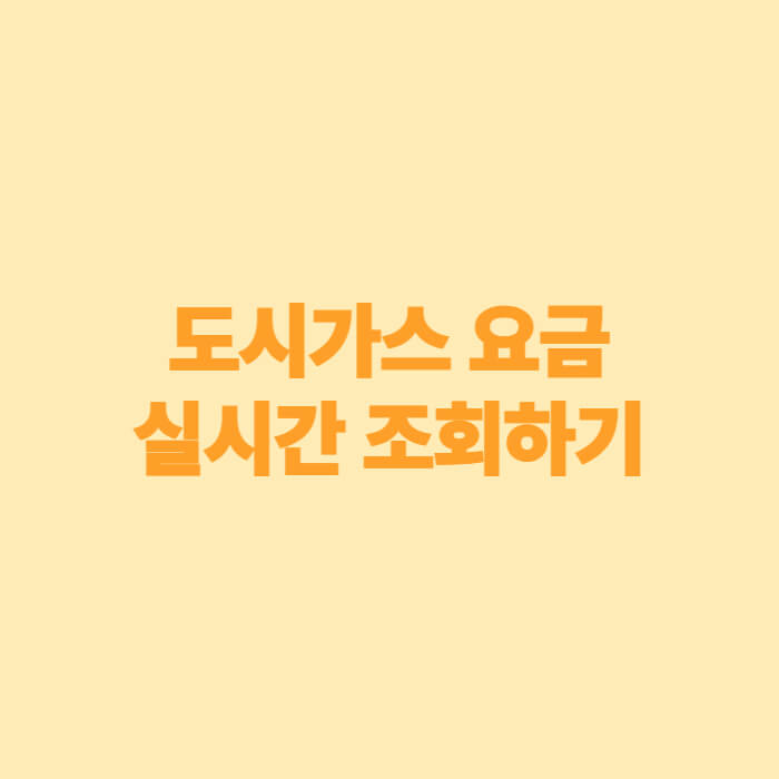 도시가스 요금 실시간 조회하기