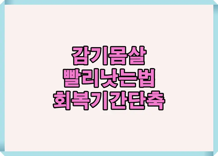 감기 몸살을 빠르게 낫게 하는 초기 관리 핵심과 회복 기간 단축 기준을 요약한 인포그래픽 이미지