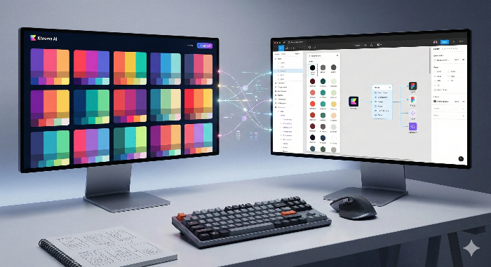 Khroma AI를 활용한 브랜드 컬러 전략 및 웹 디자인 최적화 작업 전경