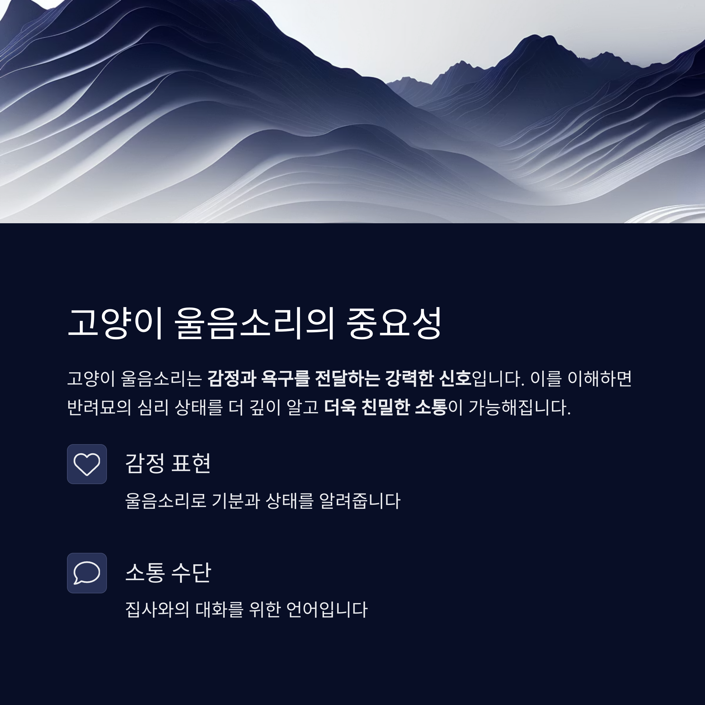 고양이 울음소리의 중요성