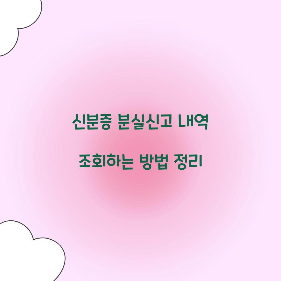 신분증 분실신고 내역 조회하는 방법 정리