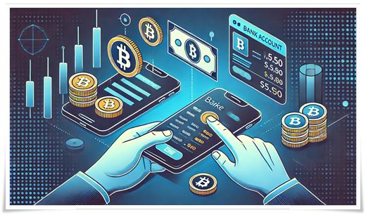 암호화폐와 은행 시스템을 함께 사용하는 사용자 모습