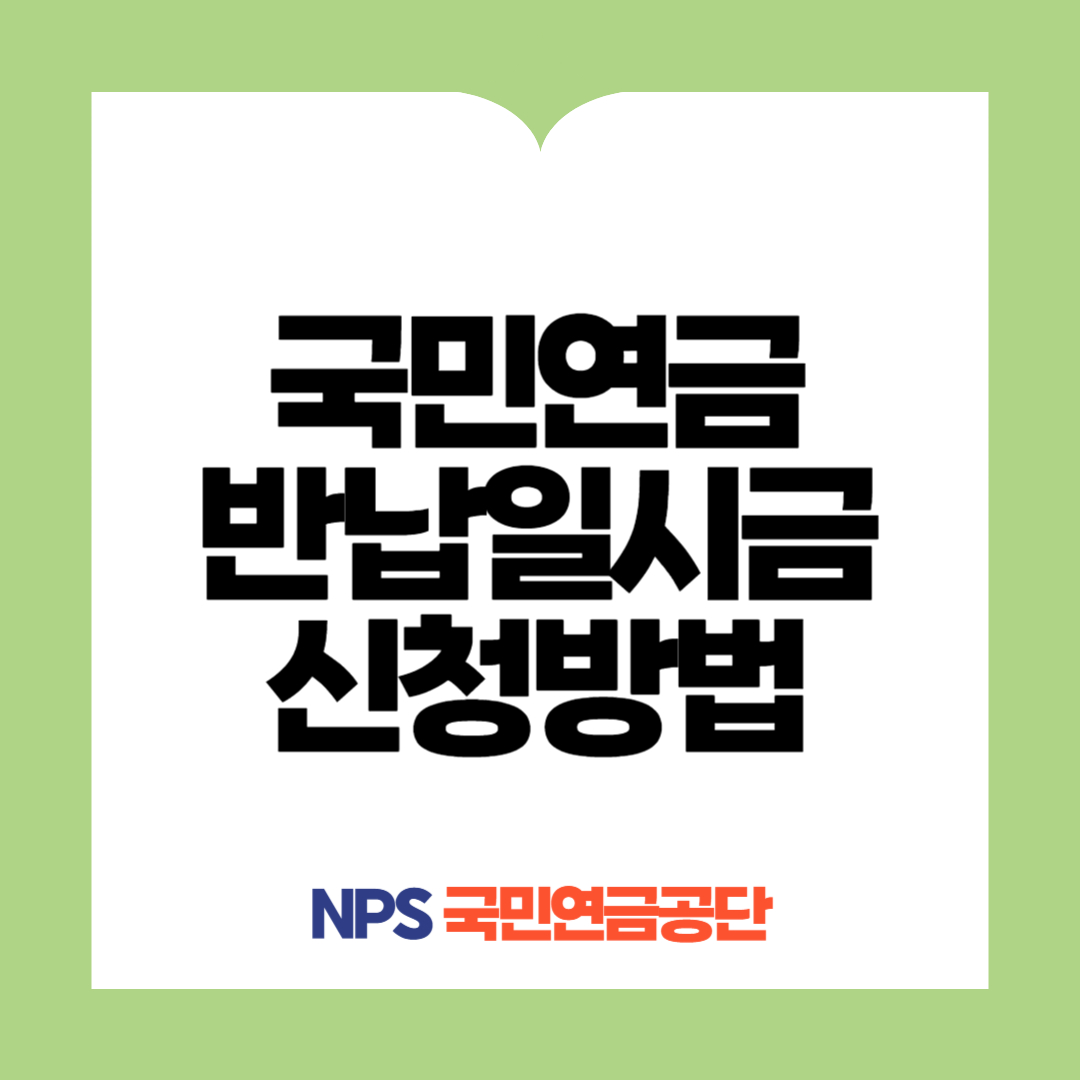 국민연금 반환일시금 신청