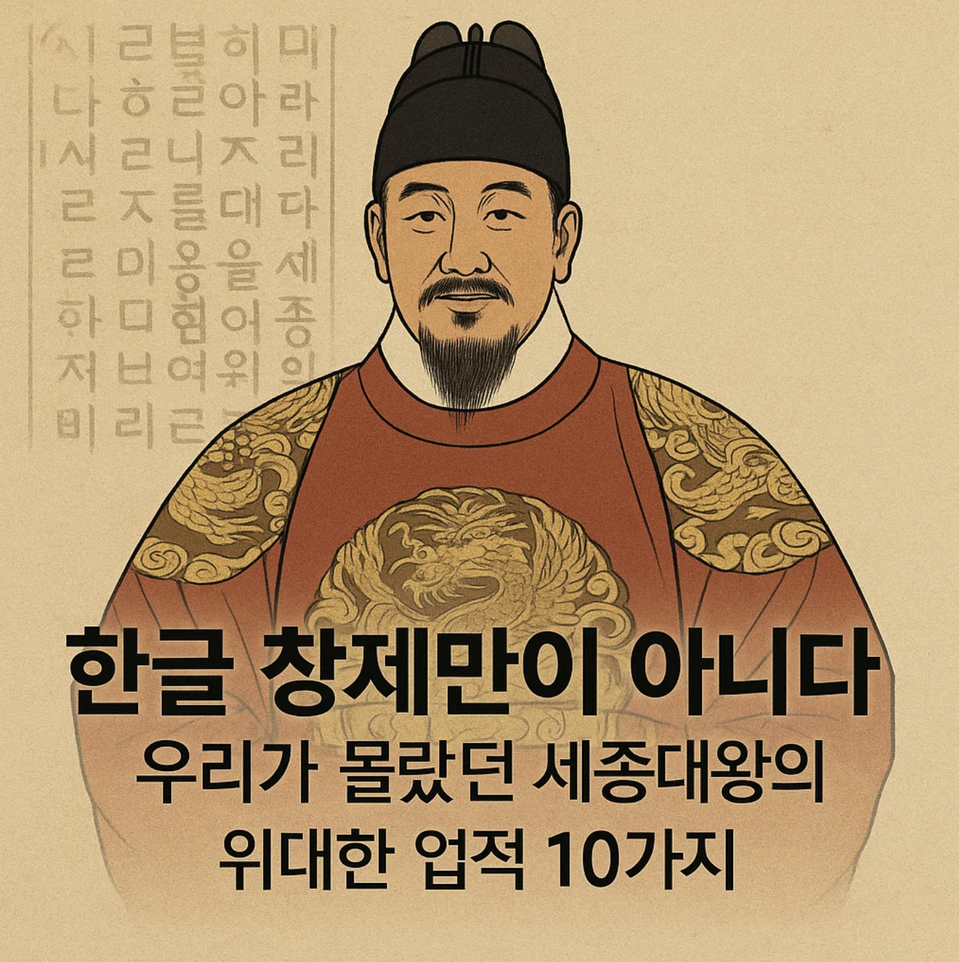 한글 창제만이 아니다, 우리가 몰랐던 세종대왕의 위대한 업적 10가지