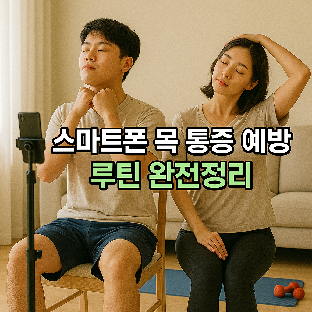 스마트폰 목 통증 예방 루틴