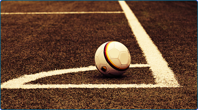 코너에 있는 축구공
