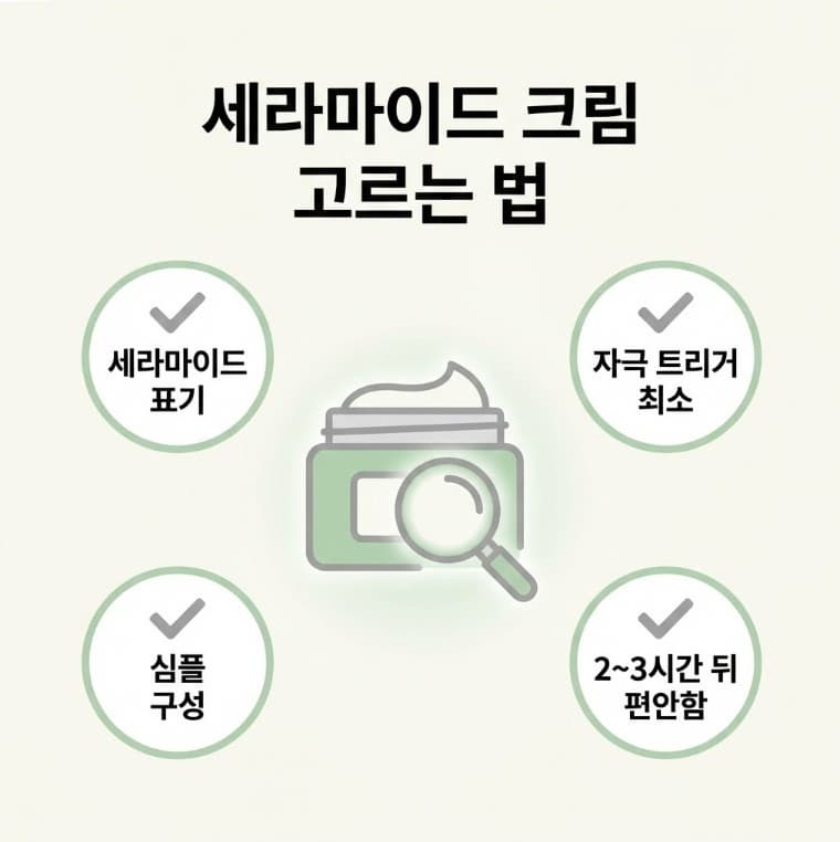 세라마이드 크림을 성분표로 고르는 4가지 체크 포인트를 정리한 인포그래픽