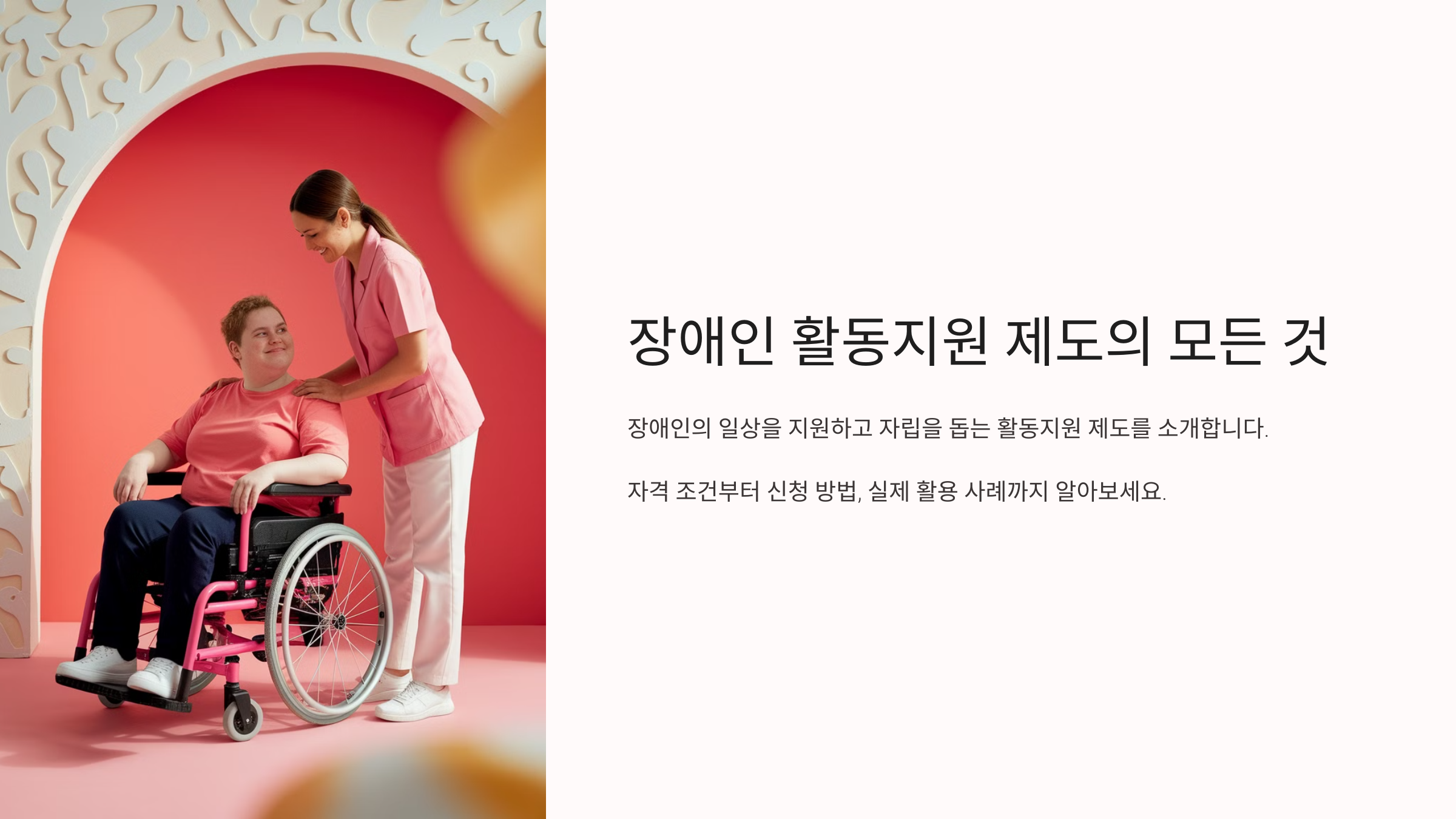 장애인 활동지원 제도의 모든 것