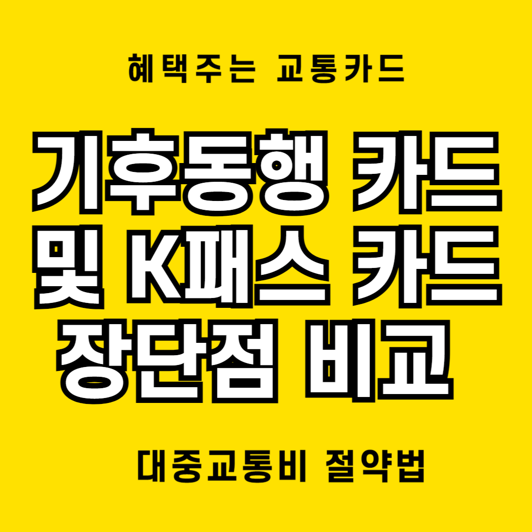 기후동행카드와 K패스 카드 장단점 비교