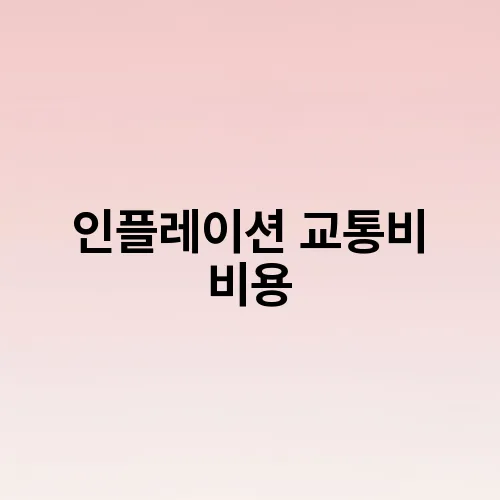 인플레이션 교통비 비용