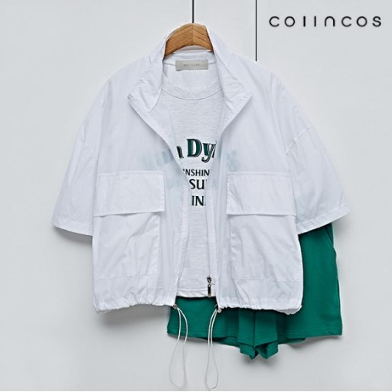 코인코즈 투 포켓 데일리 바람막이 반팔 점퍼 IY3MM5010