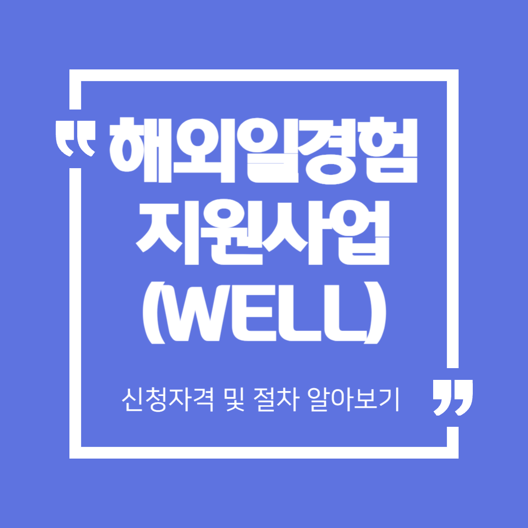 해외일경험 지원사업(WELL), 지원내용 신청자격 및 절