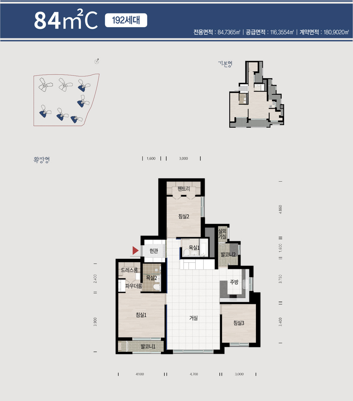 파주 운정신도시 A38BL 디에트르 에듀타운 - 84C 평면도