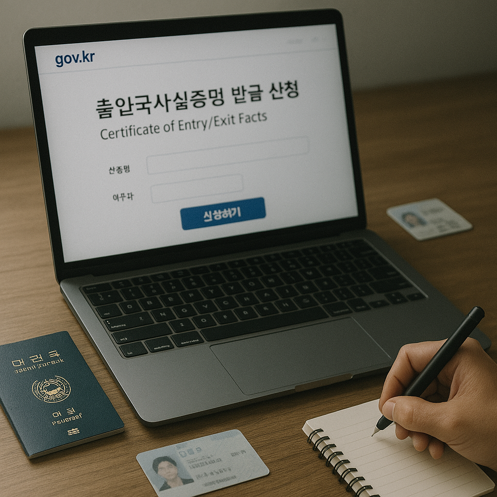 출입국사실증명서 발급 관련 사진
