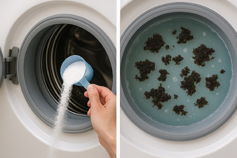 과탄산소다 세탁조 청소 방법 - 뜨거운 물과 과탄산소다로 세탁기 청소하기