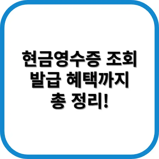 현금영수증 조회
