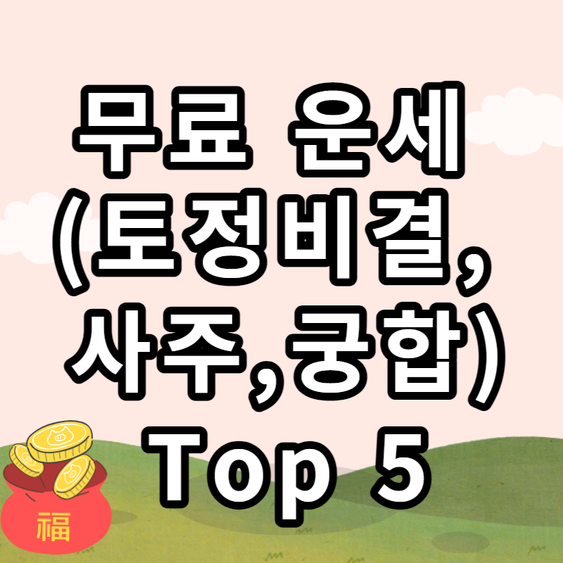 무료운세 토정비결 사주 궁합 top5