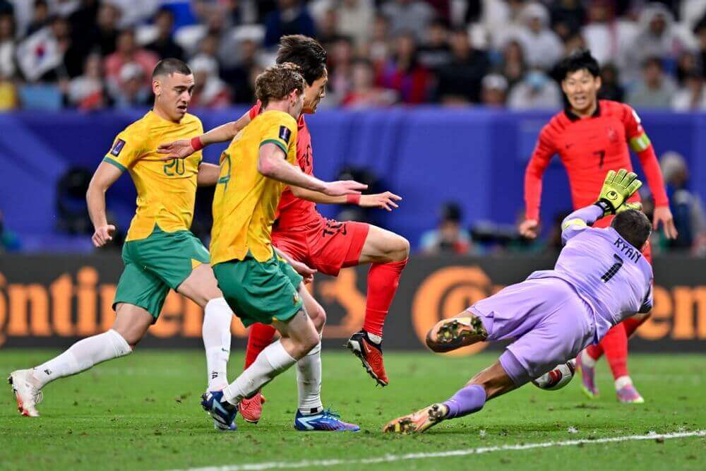 한국 호주 아시안컵 8강 경기모습