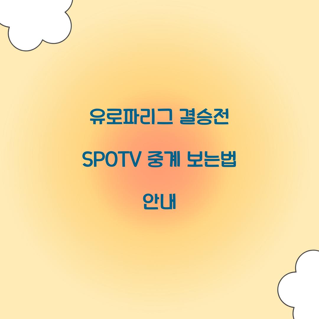 유로파리그 결승전 SPOTV 중계 보는법