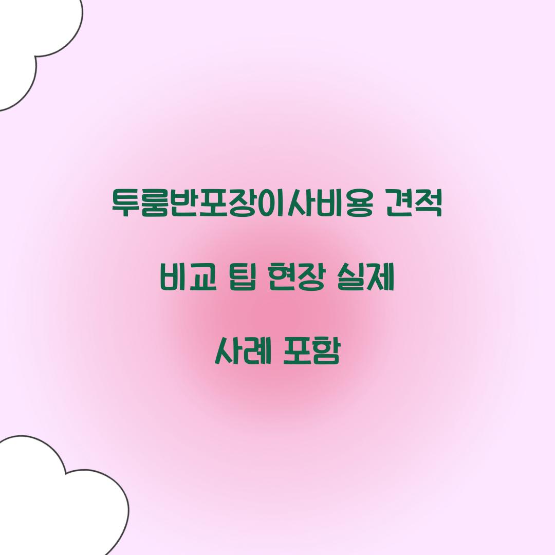 투룸반포장이사비용