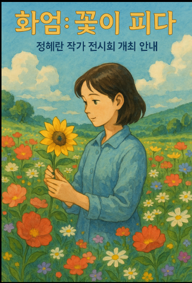 "화엄 : 꽃이 피다" 전시회 홍보 포스터