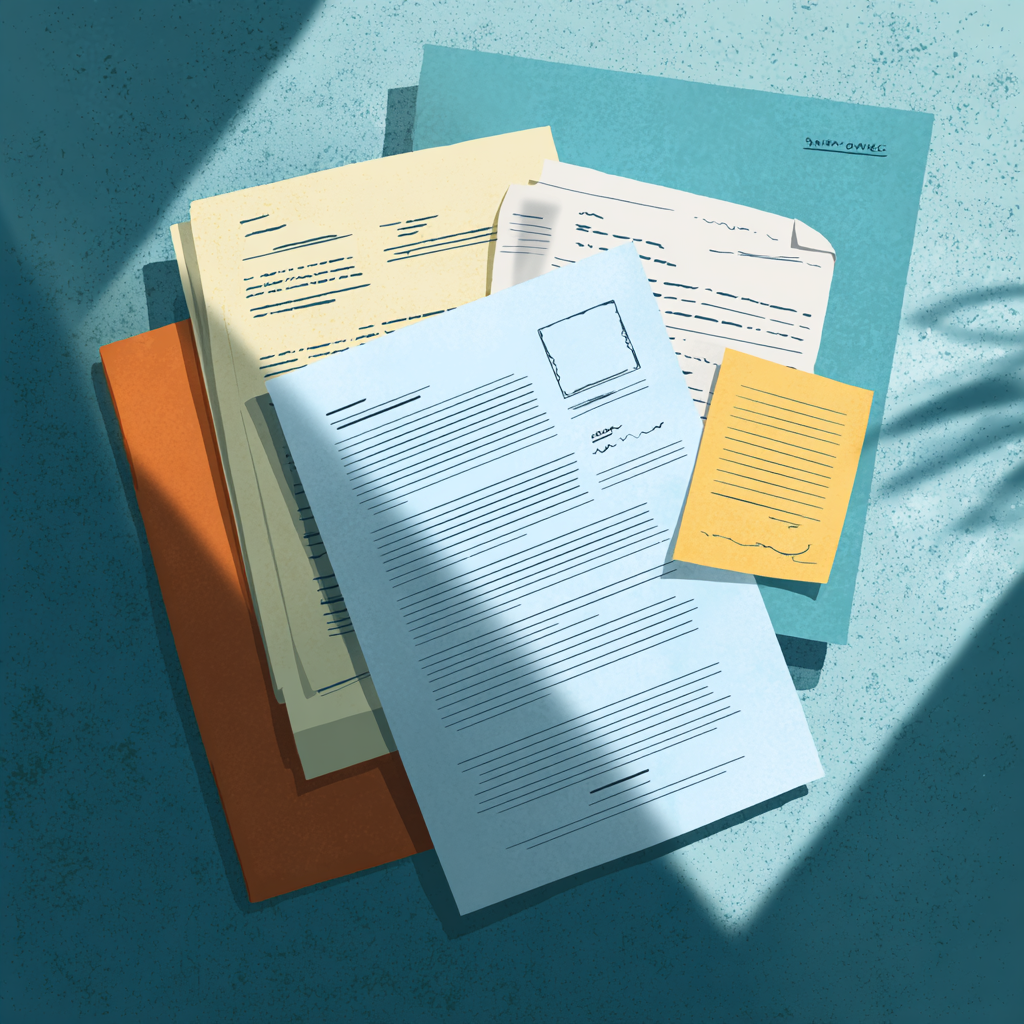 사랑온난방비 신청을 위한 서류 준비 모습