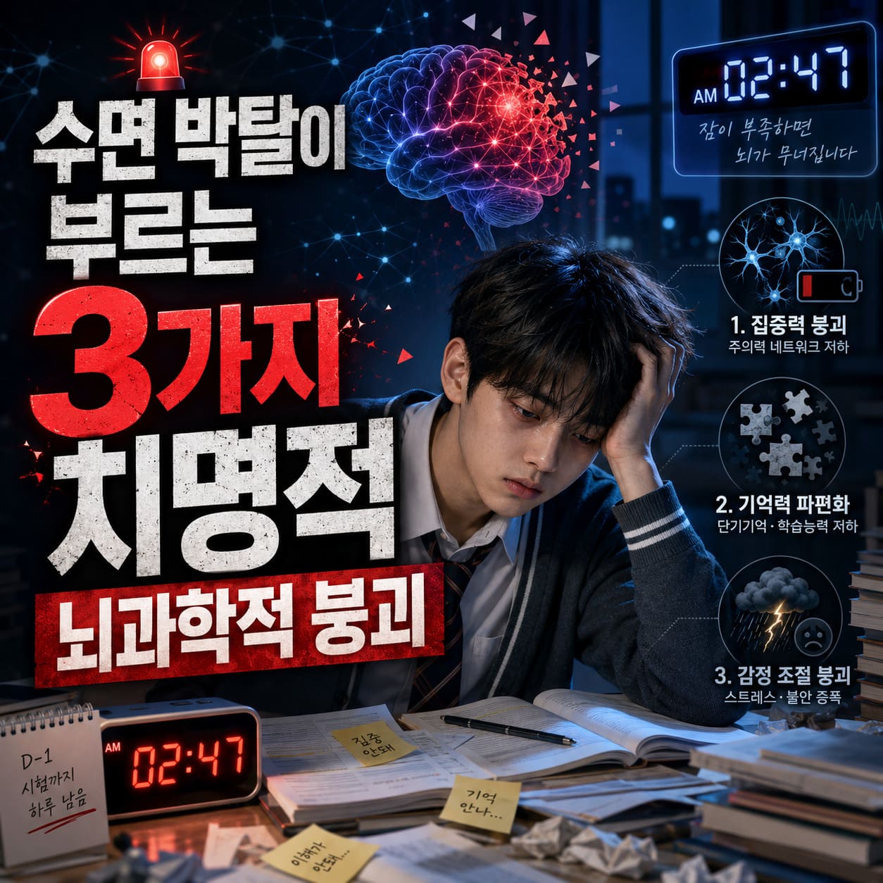 수면 박탈이 부르는 3가지 치명적 뇌과학적 붕괴