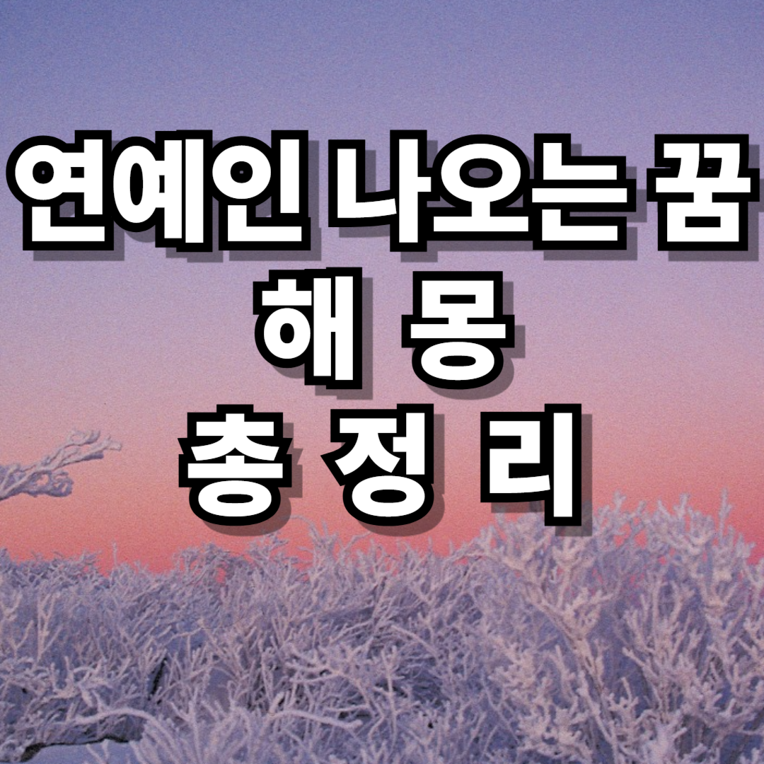 연예인 나오는 꿈 해몽 총정리 썸네일