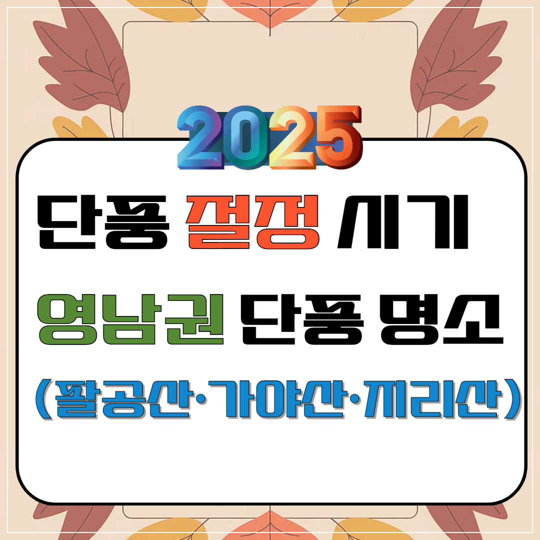 2025년 단풍 절정 시기 &ndash; 영남권 단풍 명소(팔공산&middot;가야산&middot;지리산)이미지
