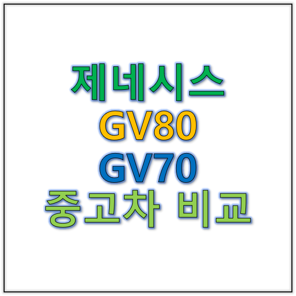 제네시스 GV80 중고차 가격과 GV70 중고차 가격 비교