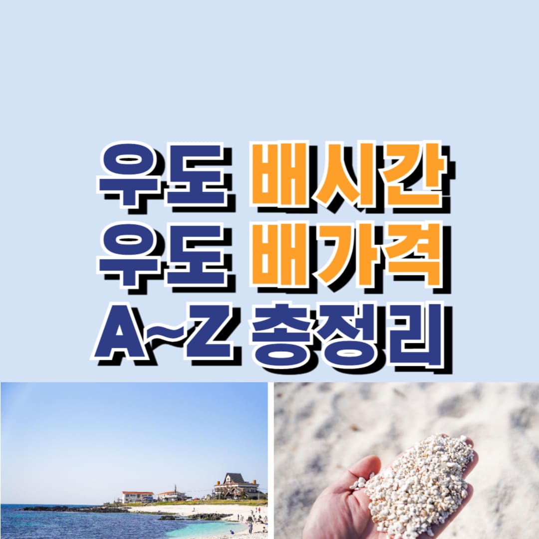 우도 배시간 및 배가격 총정리 안내