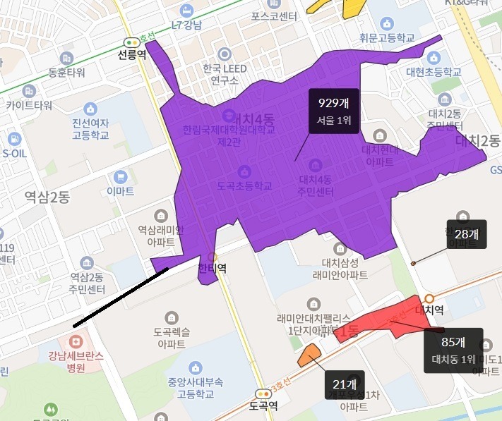 학원가 지도