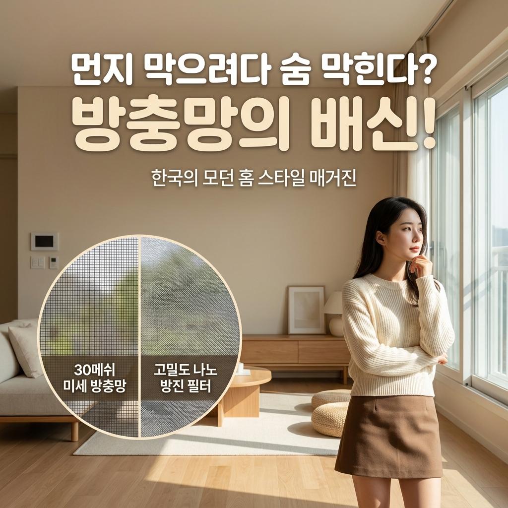 방충망 종류 비교 아파트 셀프 인테리어 필수 30메쉬 미세방충망 vs 나노 방진망 통기성 차이와 가성비 해결책