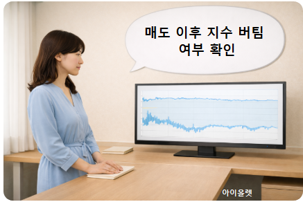 기관 리밸런싱 이후 지수 반응을 확인하는 장면